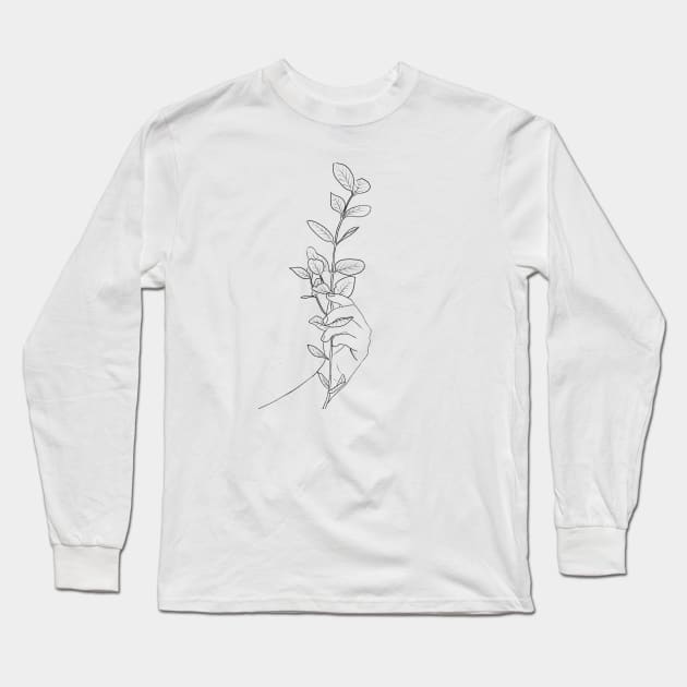 Modern minimalist hand Long Sleeve T-Shirt by comecuba67